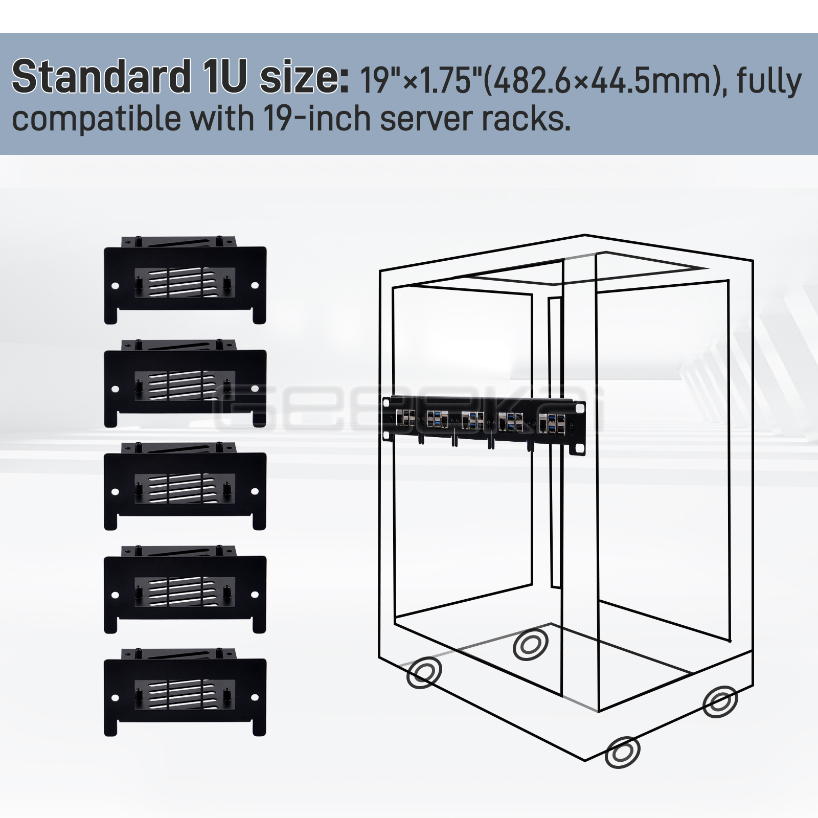 Raspberry Pi 5/4B/3B+ için 1U  - Raspberry Pi Rackmount 1U 19 Inch incelemesi ve fiyatı
