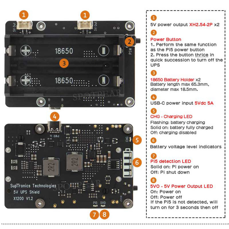 Raspberry Pi 5 UPS Genişletme  - Raspberry Pi Uninterrupted Power Supply Ups 18650 incelemesi ve fiyatı