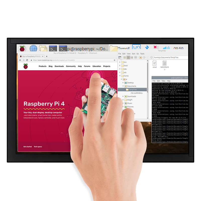 10.1 İnç Raspberry Pi 4B Dokun - Raspberry Pi 10.1 Inch Capacitive Touch Screen Ips incelemesi ve fiyatı